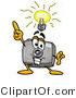 Illustration of a Cartoon Camera Mascot with a Bright Idea by Mascot Junction