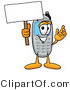 Illustration of a Cartoon Cellphone Mascot Holding a Blank Sign by Mascot Junction