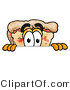 Illustration of a Cartoon Cheese Pizza Mascot Peeking over a Surface by Mascot Junction