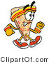 Illustration of a Cartoon Cheese Pizza Mascot Speed Walking or Jogging by Mascot Junction