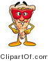 Illustration of a Cartoon Cheese Pizza Mascot Wearing a Red Mask over His Face by Mascot Junction