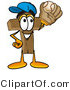 Illustration of a Cartoon Christian Cross Mascot Catching a Baseball with a Glove by Mascot Junction