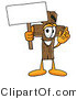 Illustration of a Cartoon Christian Cross Mascot Holding a Blank Sign by Mascot Junction