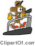 Illustration of a Cartoon Christian Cross Mascot Walking on a Treadmill in a Fitness Gym by Mascot Junction