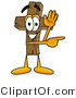 Illustration of a Cartoon Christian Cross Mascot Waving and Pointing by Mascot Junction