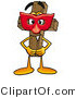 Illustration of a Cartoon Christian Cross Mascot Wearing a Red Mask over His Face by Mascot Junction