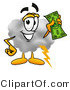 Illustration of a Cartoon Cloud Mascot Holding a Dollar Bill by Mascot Junction