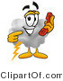 Illustration of a Cartoon Cloud Mascot Holding a Telephone by Mascot Junction