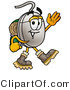 Illustration of a Cartoon Computer Mouse Mascot Hiking and Carrying a Backpack by Mascot Junction