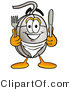 Illustration of a Cartoon Computer Mouse Mascot Holding a Knife and Fork by Mascot Junction