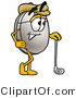 Illustration of a Cartoon Computer Mouse Mascot Leaning on a Golf Club While Golfing by Mascot Junction
