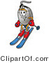 Illustration of a Cartoon Computer Mouse Mascot Skiing Downhill by Mascot Junction
