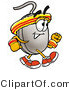 Illustration of a Cartoon Computer Mouse Mascot Speed Walking or Jogging by Mascot Junction