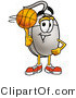 Illustration of a Cartoon Computer Mouse Mascot Spinning a Basketball on His Finger by Mascot Junction