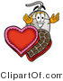 Illustration of a Cartoon Computer Mouse Mascot with an Open Box of Valentines Day Chocolate Candies by Mascot Junction