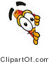 Illustration of a Cartoon Construction Safety Cone Mascot Peeking Around a Corner by Toons4Biz