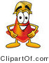 Illustration of a Cartoon Construction Safety Cone Mascot Wearing a Hardhat Helmet by Mascot Junction