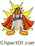Illustration of a Cartoon Diploma Mascot Dressed As a Super Hero by Mascot Junction