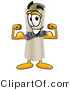 Illustration of a Cartoon Diploma Mascot Flexing His Arm Muscles by Mascot Junction