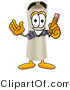 Illustration of a Cartoon Diploma Mascot Holding a Pencil by Mascot Junction