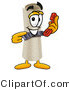 Illustration of a Cartoon Diploma Mascot Holding a Telephone by Mascot Junction