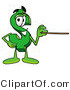 Illustration of a Cartoon Dollar Sign Mascot Holding a Pointer Stick by Mascot Junction