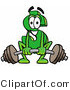 Illustration of a Cartoon Dollar Sign Mascot Lifting a Heavy Barbell by Mascot Junction