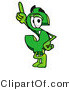 Illustration of a Cartoon Dollar Sign Mascot Pointing Upwards by Mascot Junction