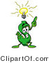 Illustration of a Cartoon Dollar Sign Mascot with a Bright Idea by Mascot Junction