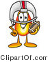 Illustration of a Cartoon Fire Droplet Mascot in a Helmet, Holding a Football by Mascot Junction