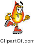 Illustration of a Cartoon Fire Droplet Mascot Roller Blading on Inline Skates by Toons4Biz