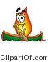 Illustration of a Cartoon Fire Droplet Mascot Rowing a Boat by Mascot Junction