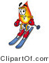 Illustration of a Cartoon Fire Droplet Mascot Skiing Downhill by Mascot Junction