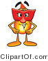 Illustration of a Cartoon Fire Droplet Mascot Wearing a Red Mask over His Face by Mascot Junction