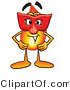 Illustration of a Cartoon Fire Droplet Mascot Wearing a Red Mask over His Face by Toons4Biz