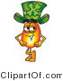 Illustration of a Cartoon Fire Droplet Mascot Wearing a Saint Patricks Day Hat with a Clover on It by Mascot Junction