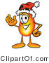 Illustration of a Cartoon Fire Droplet Mascot Wearing a Santa Hat and Waving by Mascot Junction