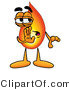Illustration of a Cartoon Fire Droplet Mascot Whispering and Gossiping by Mascot Junction
