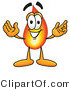 Illustration of a Cartoon Fire Droplet Mascot with Welcoming Open Arms by Mascot Junction