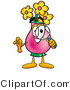 Illustration of a Cartoon Flowers Mascot Looking Through a Magnifying Glass by Mascot Junction