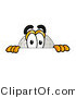Illustration of a Cartoon Golf Ball Mascot Peeking over a Surface by Mascot Junction