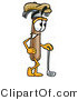 Illustration of a Cartoon Hammer Mascot Leaning on a Golf Club While Golfing by Mascot Junction