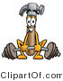 Illustration of a Cartoon Hammer Mascot Lifting a Heavy Barbell by Mascot Junction