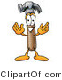 Illustration of a Cartoon Hammer Mascot with Welcoming Open Arms by Mascot Junction