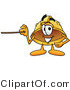 Illustration of a Cartoon Hard Hat Mascot Holding a Pointer Stick by Mascot Junction