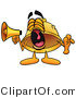 Illustration of a Cartoon Hard Hat Mascot Screaming into a Megaphone by Mascot Junction