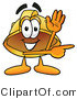 Illustration of a Cartoon Hard Hat Mascot Waving and Pointing by Mascot Junction