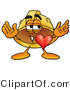Illustration of a Cartoon Hard Hat Mascot with His Heart Beating out of His Chest by Mascot Junction
