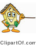 Illustration of a Cartoon House Mascot Holding a Pointer Stick by Mascot Junction