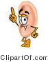 Illustration of a Cartoon Human Ear Mascot Pointing Upwards by Mascot Junction